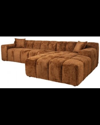 Cube Højrevendt Chaiselong Sofa Chenille 325 195 Kanel