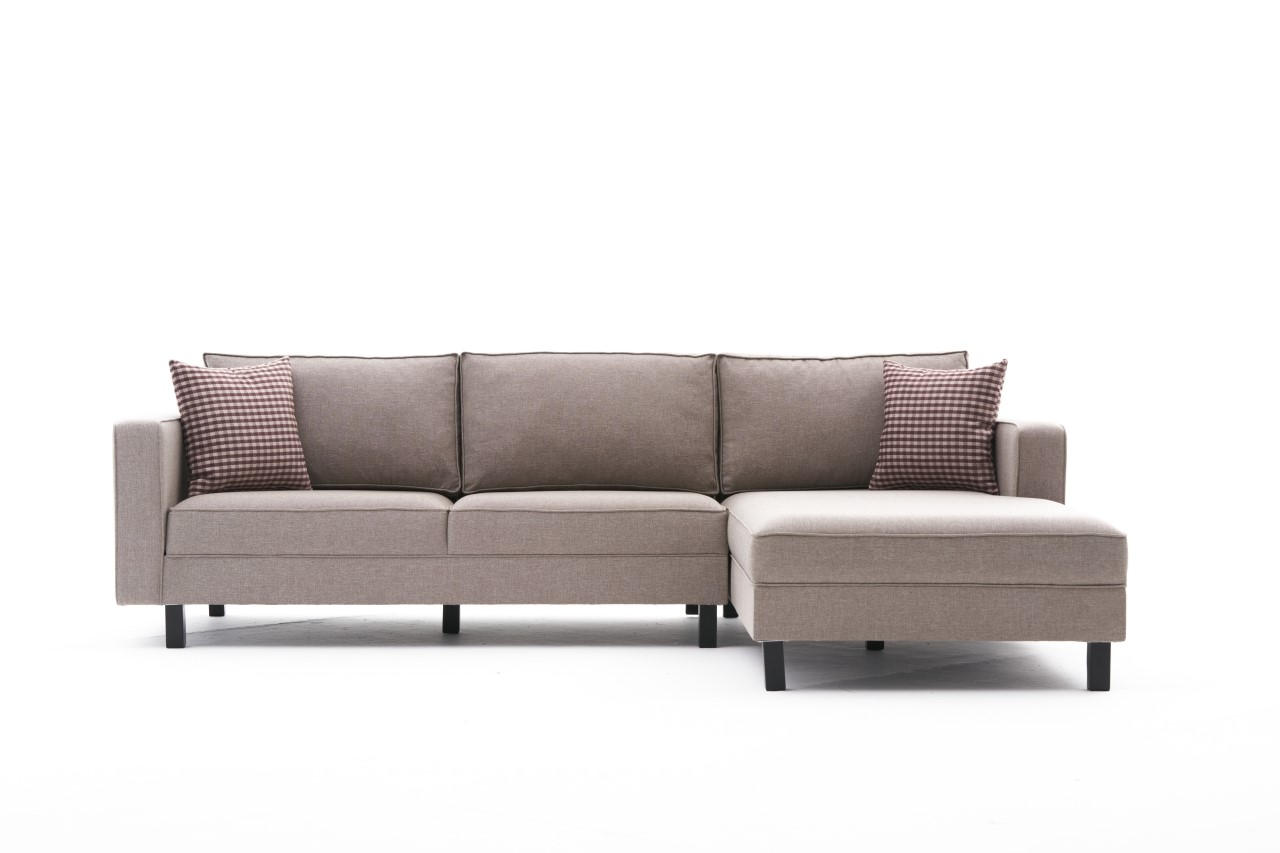 Nordvrk Kale Linen Hjørnesofa Højre Creme Polyester