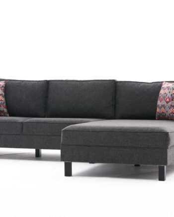 Nordvrk Kale Linen Højre Hjørnesofa Antracitgrå Polyester