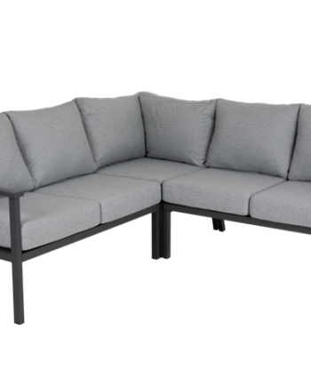Samvaro Hjørnesofa Antracit Med Lysegrå Hynder Loungemøbler Enggården Havemøbler