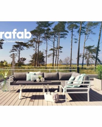 Weldon Hjørnesofa Hvid Grå Loungemøbler Brafab Enggården Havemøbler