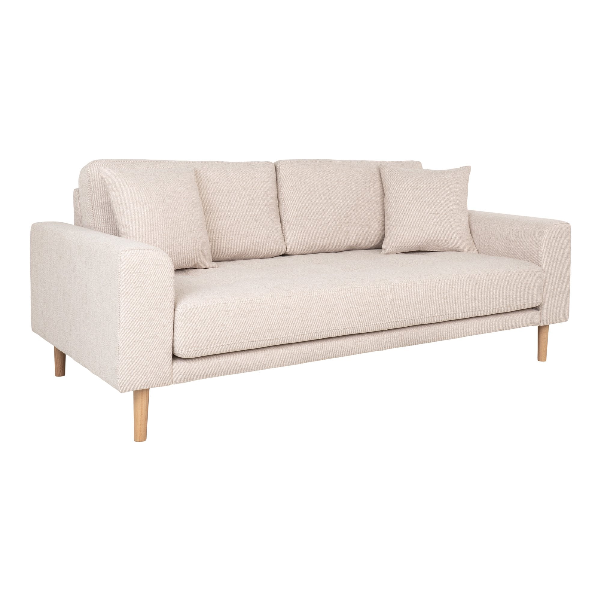 Lido Personers Sofa Personers Sofa Sand Med Puder Natur Træben Hn1050
