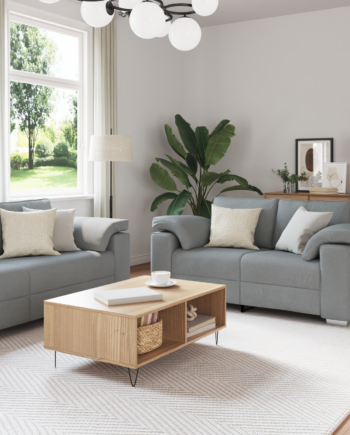 Sofa Sæt Med Pude Med Pude Dele Grå 219 Stof