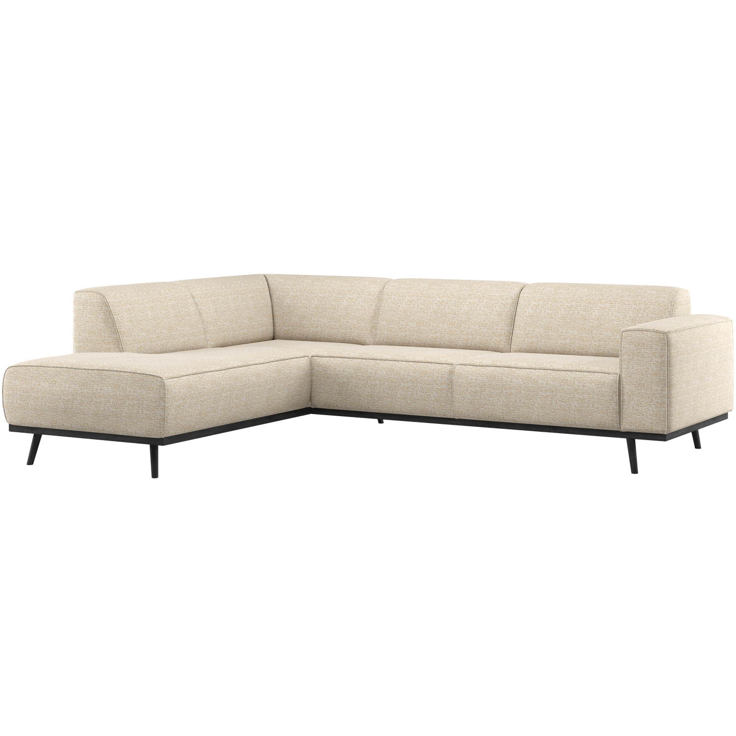 Woood Statement Hjørnesofa Venstre Beige Melange Stof Birketræ