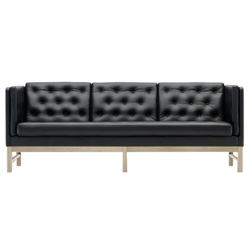 3pers Sofa Ej315 Sort Cava Læder Sæbe