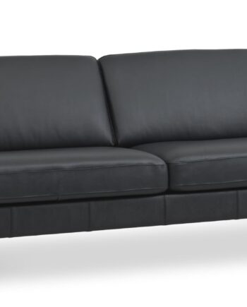 Ask Pers Sofa Sort Semianilin Læder Natur Træ