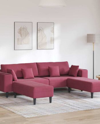 Fløjls Sofa Med Pude Dele Vinrød 208 Fløjl