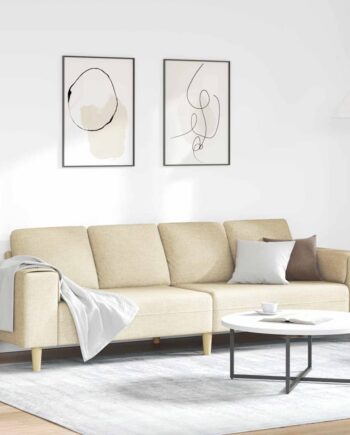 Sofa Sæt Creme Stof