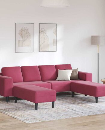 Sofa Sæt Dele Vinrød Fløjl