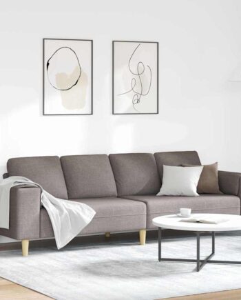 Sofa Sæt Gråbrun Stof