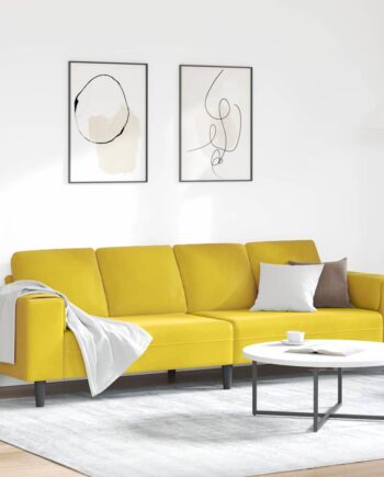 Sofa Sæt Gul Fløjl