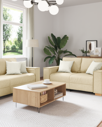 Sofa Sæt Med Pude Med Pude Dele Creme 220 Stof