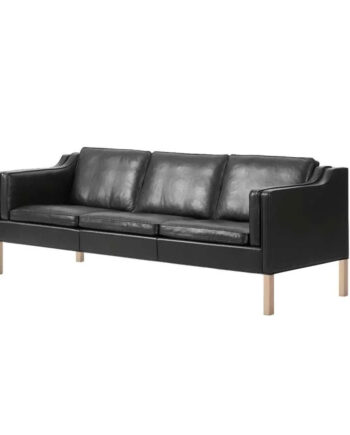 3pers Sofa Model 2213 Sort Semi Læder