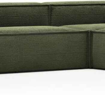 Hjørnesofa Kave Home Blok Grøn Corduroy Modulsofa Skandinavisk Vintage Design 320x230