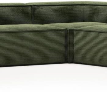 Hjørnesofa Modulsofa Kave Home Blok Grønt Corduroystof H69x290 320