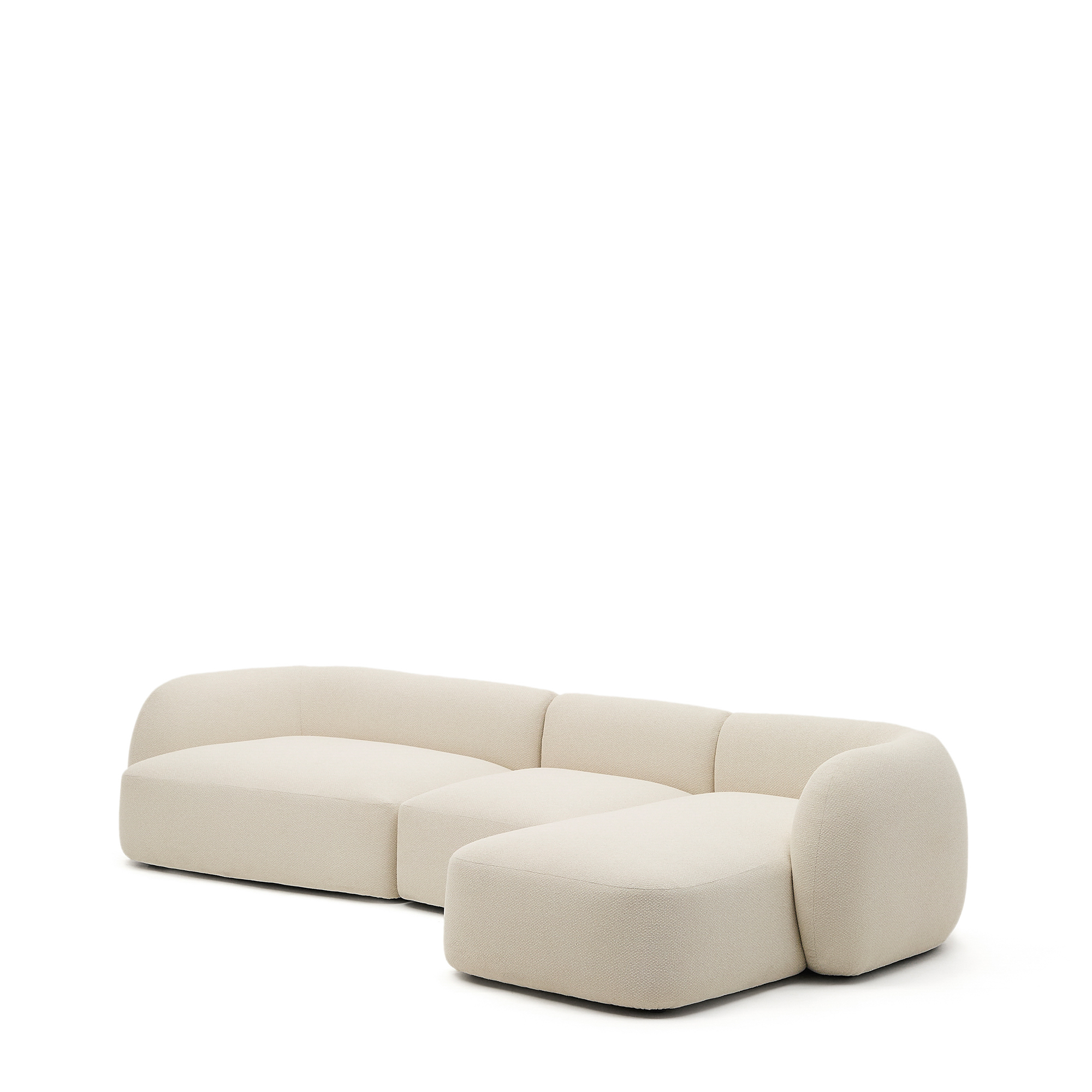 Kave Home Martina Pers Modul Sofa Højre Chaiselong Ecru Chenille Stof 377cm