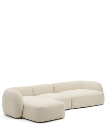 Kave Home Martina Pers Modul Sofa Venstre Chaiselong Ecru Chenille Stof 377cm
