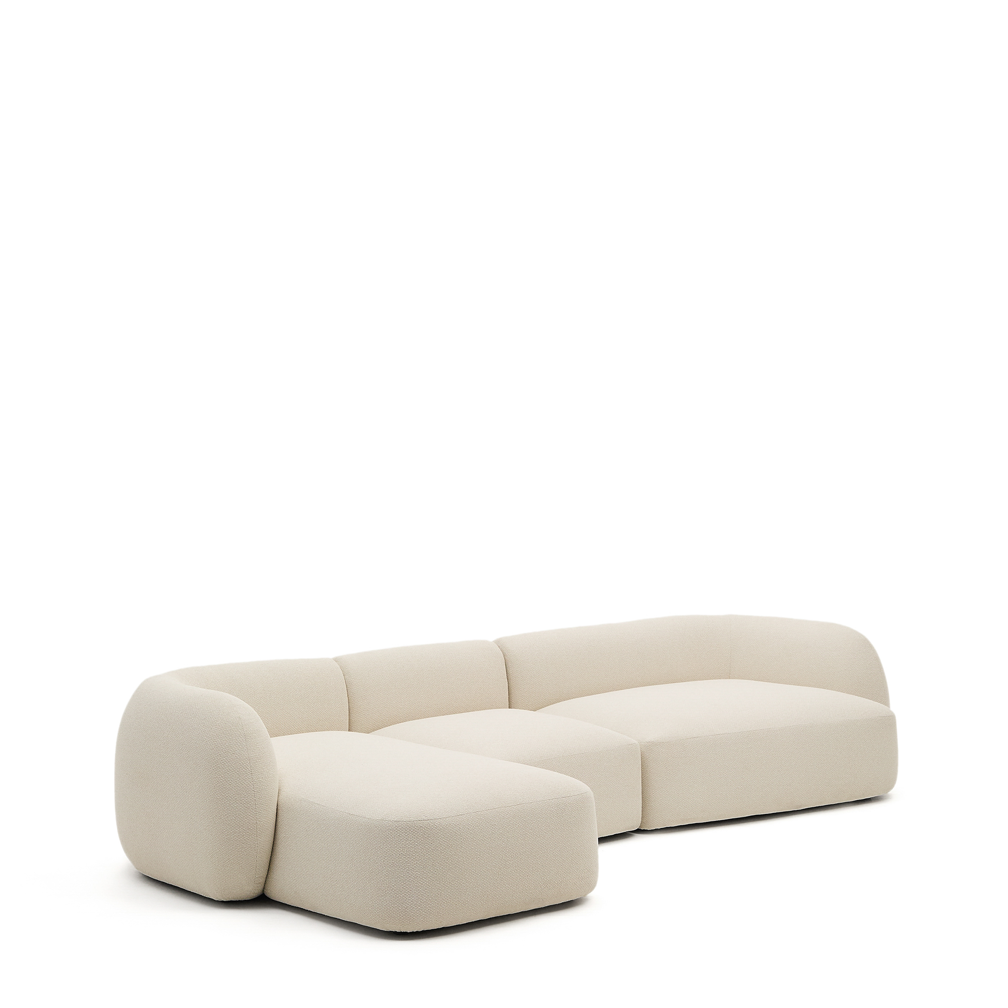 Kave Home Martina Pers Modul Sofa Venstre Chaiselong Ecru Chenille Stof 377cm