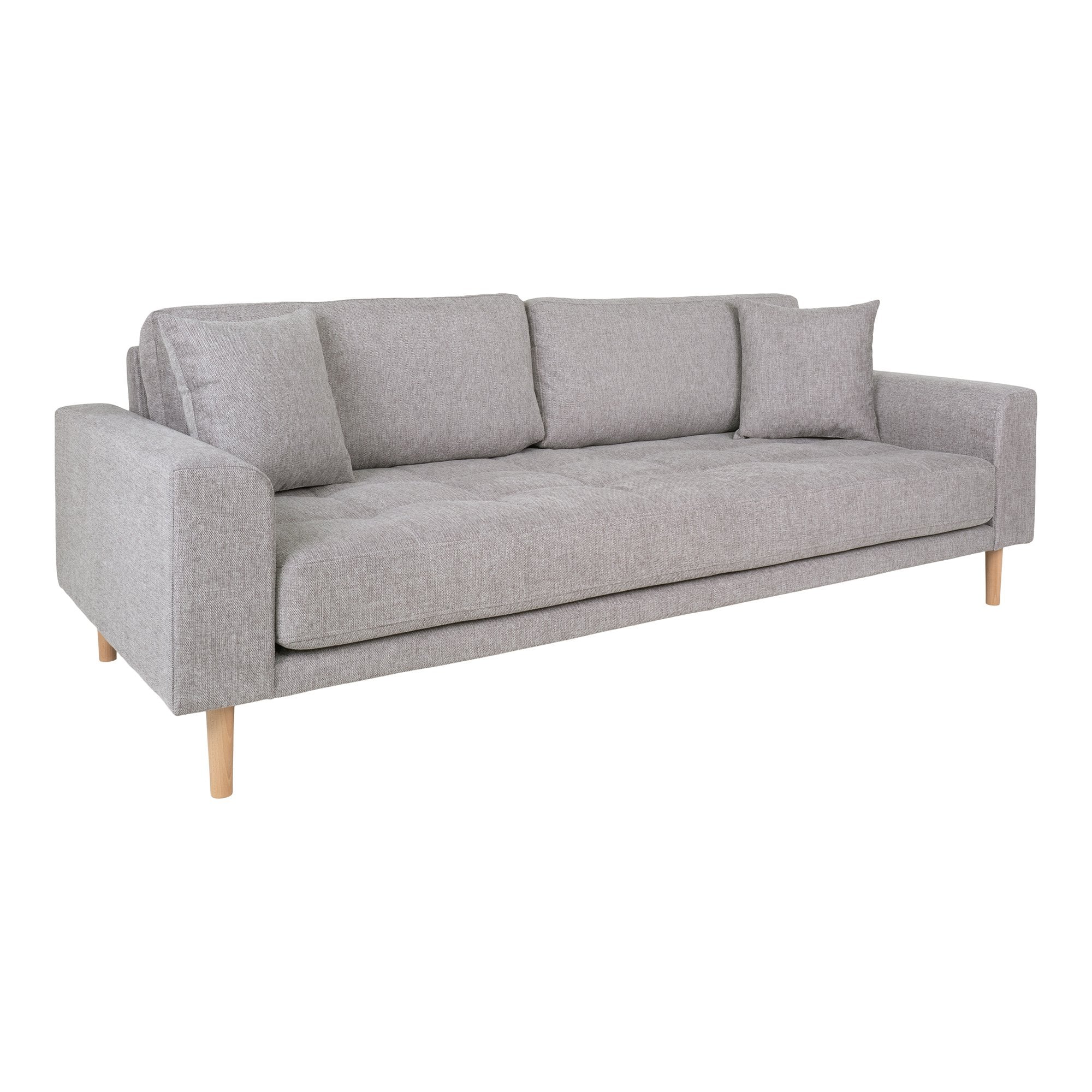 Lido Personers Sofa Personers Sofa Lysegrå Med Puder Natur Træben Hn1040