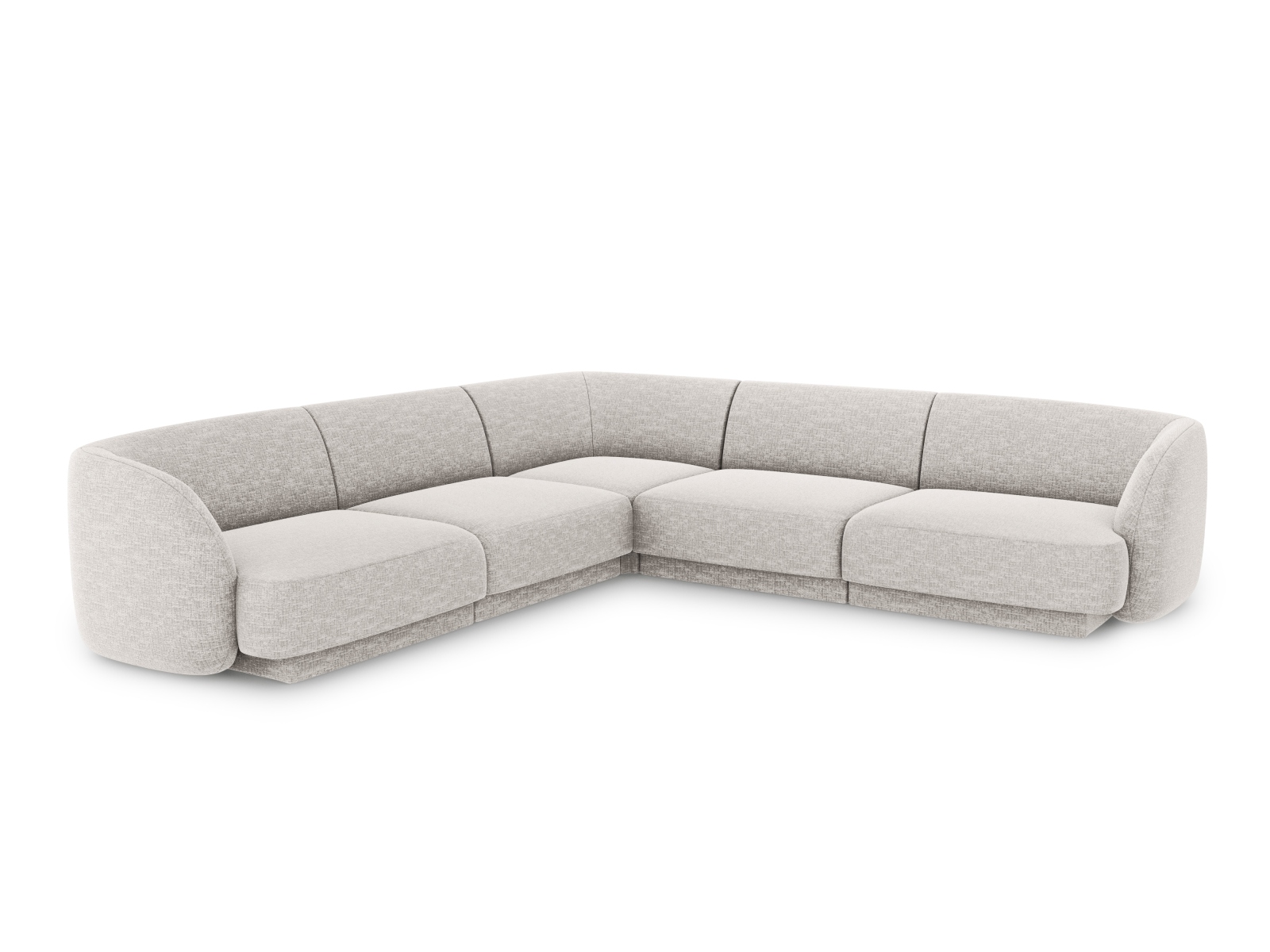 Micadoni Miley Symmetrical Hjørnesofa Sæder Grå Chenille Sort Plast
