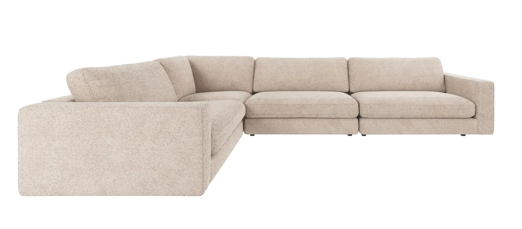 Rowico Duncan Pers Hjørnesofa Lysegrå Polyester Stof Sort Plastik