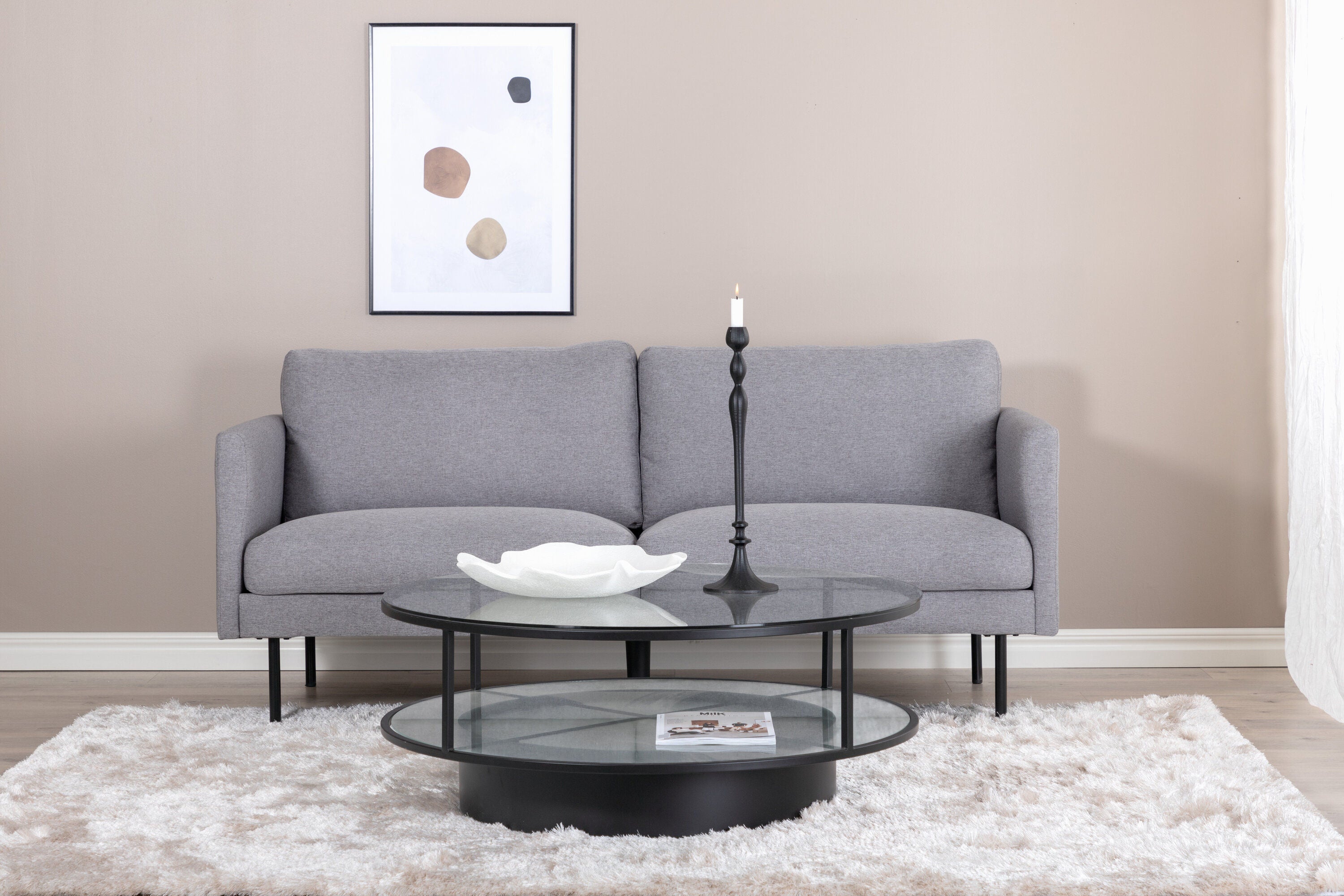 Venture Home Zoom Personers Sofa Sort Stålgrå Stof 18080