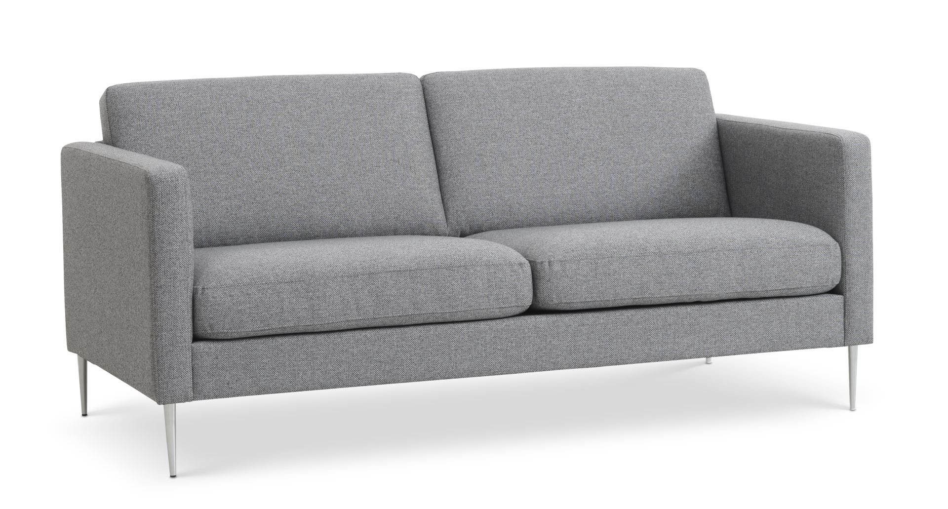 Ask Pers Sofa Lys Granitgrå Polyester Stof Børstet Aluminium
