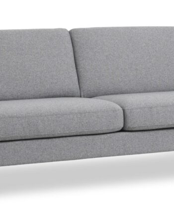 Ask Pers Sofa Lys Granitgrå Polyester Stof Sort Metal