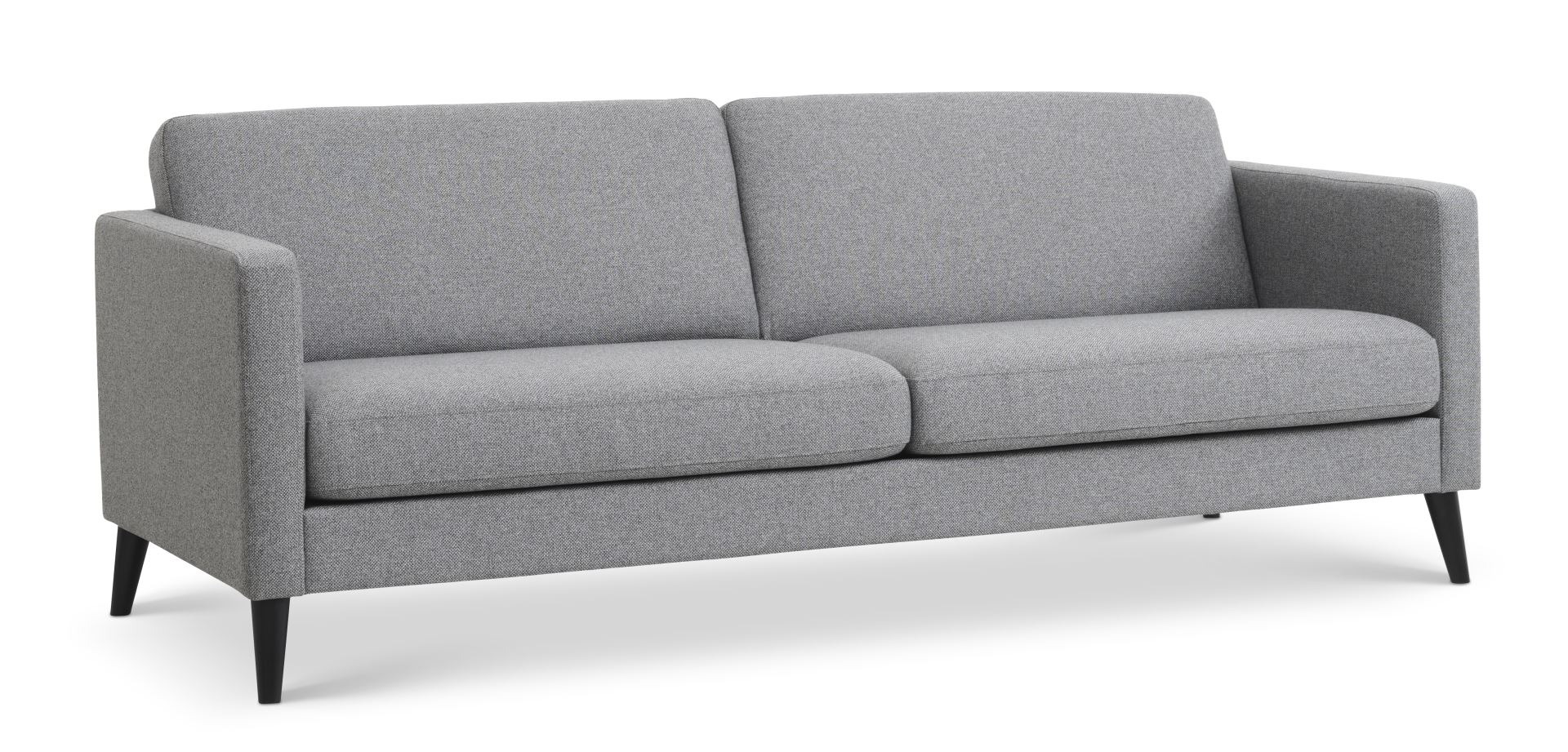 Ask Pers Sofa Lys Granitgrå Polyester Stof Sort Træ