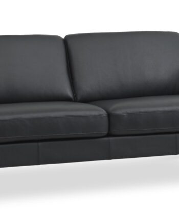Ask Pers Sofa Sort Semianilin Læder Børstet Aluminium