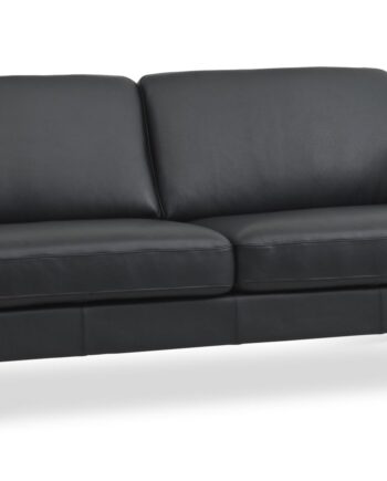 Ask Pers Sofa Sort Semianilin Læder Sort Metal