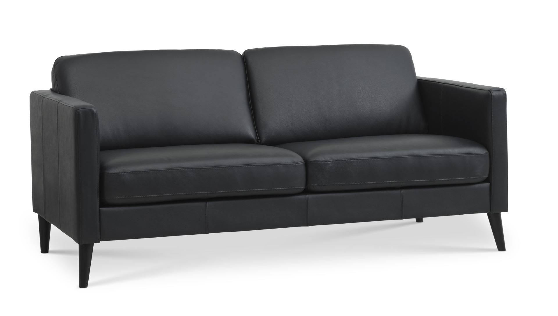Ask Pers Sofa Sort Semianilin Læder Sort Træ