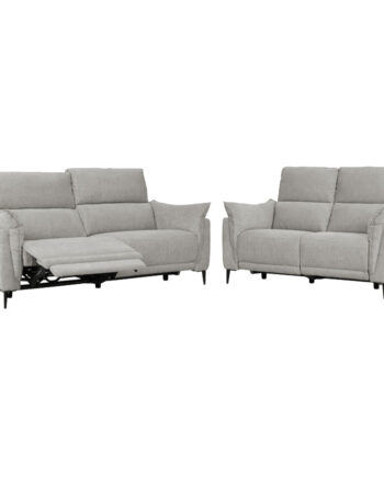 Barcelona 2pers Sofa Med Recliner Lysgrå Stof
