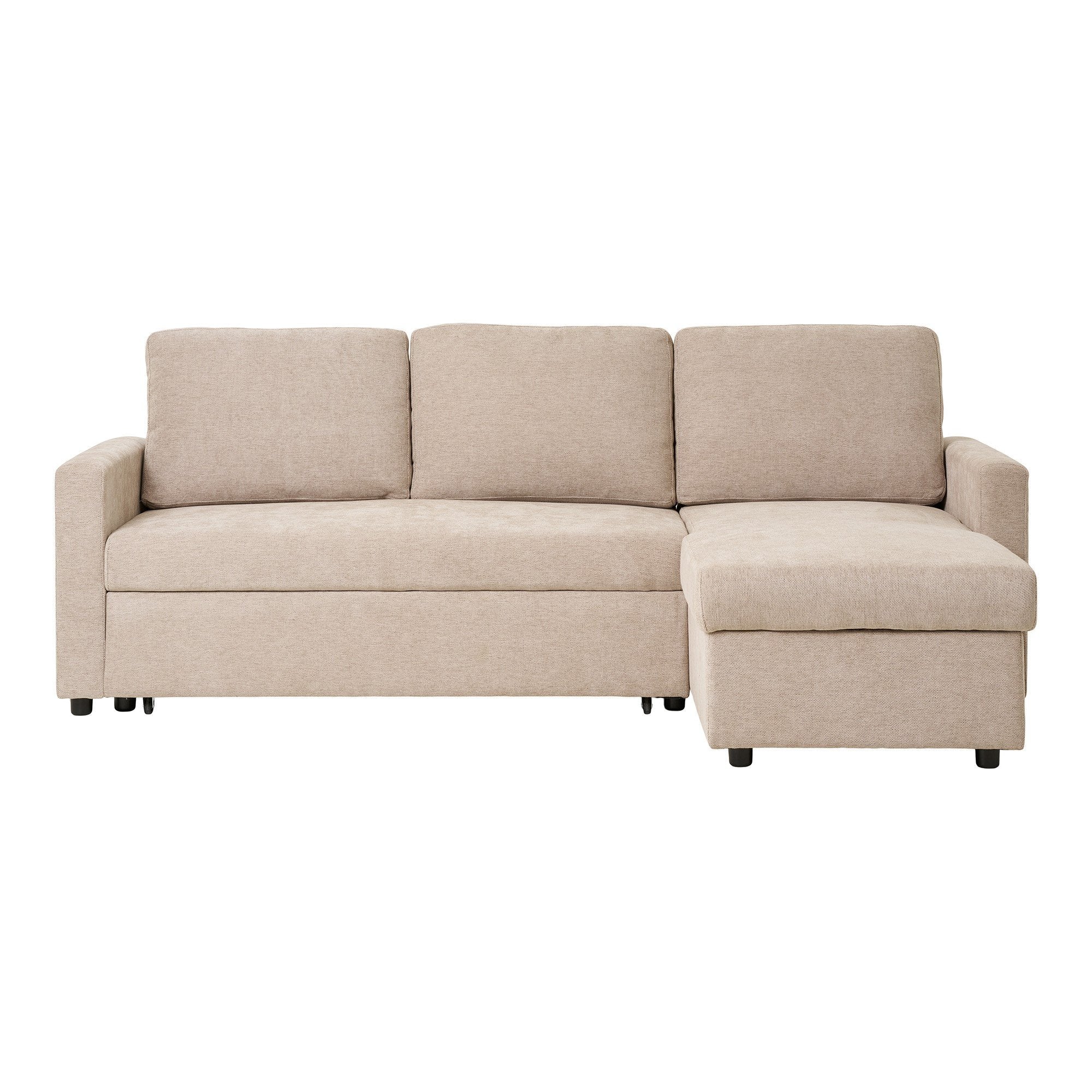 Belfast Chaiselong Sovesofa Chaiselong Sovesofa Med Opbevaring Mørk Sand Natur Ben Hn1085