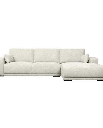 California Sofa Højre Chaiselong Armpuder Sand Stof Sort Metal