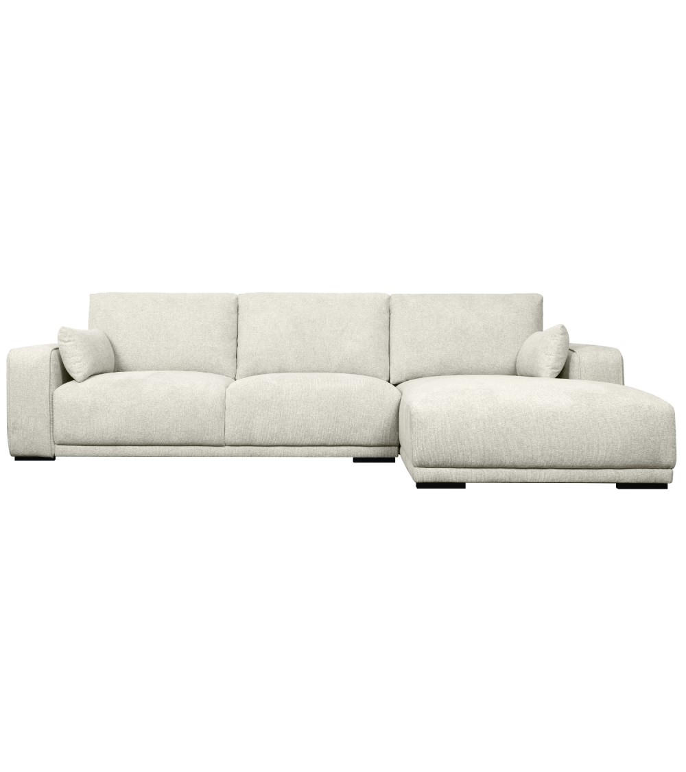 California Sofa Højre Chaiselong Armpuder Sand Stof Sort Metal