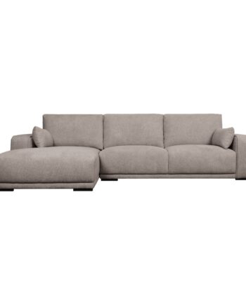California Sofa Venstre Chaiselong Armpuder Brun Stof Sort Metal