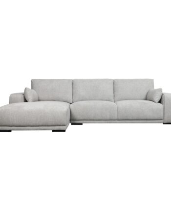 California Sofa Venstre Chaiselong Armpuder Grå Stof Sort Metal