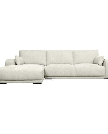 California Sofa Venstre Chaiselong Armpuder Sand Stof Sort Metal