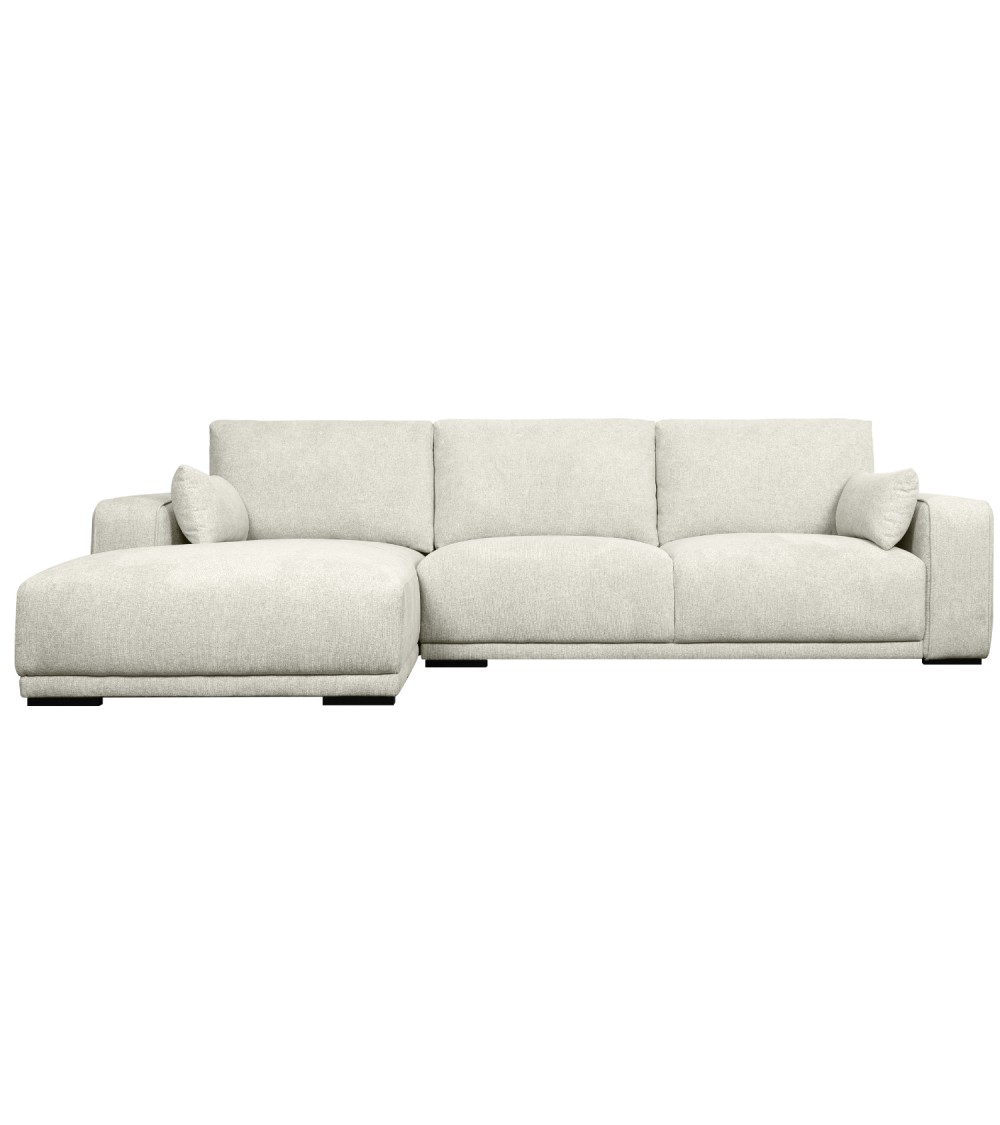California Sofa Venstre Chaiselong Armpuder Sand Stof Sort Metal