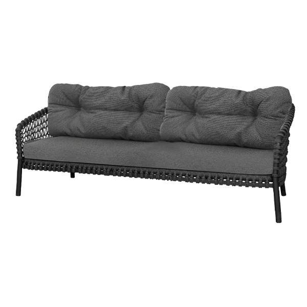 Cane Line Ocean Pers Sofa Airtouch Grey Soft Rope Dark Grey : Erling Christensen Møbler