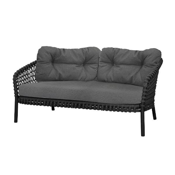 Cane Line Ocean Pers Sofa Soft Rope Dark Grey Airtouch Grey : Erling Christensen Møbler