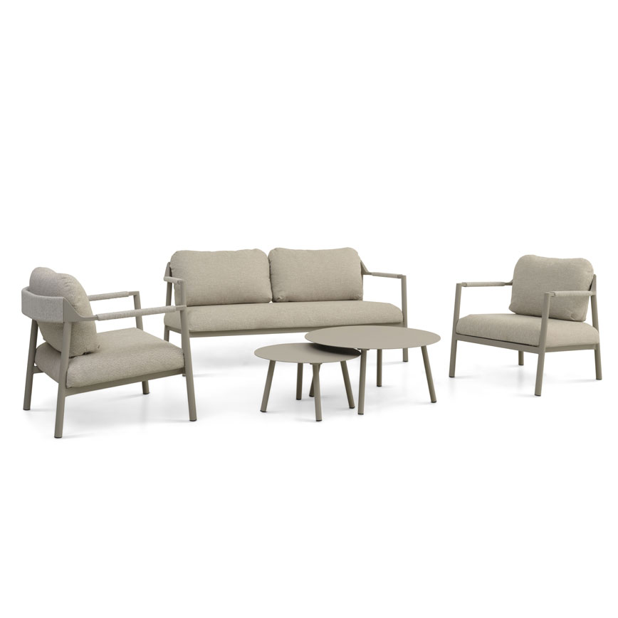 Capri Lounge Sæt Inkl Hynder Sofa  Stole  Borde Sand Sand