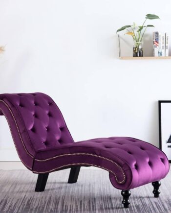 Chaiselong Lilla Fløjl Elegant Loungestol Med Knapdetaljer