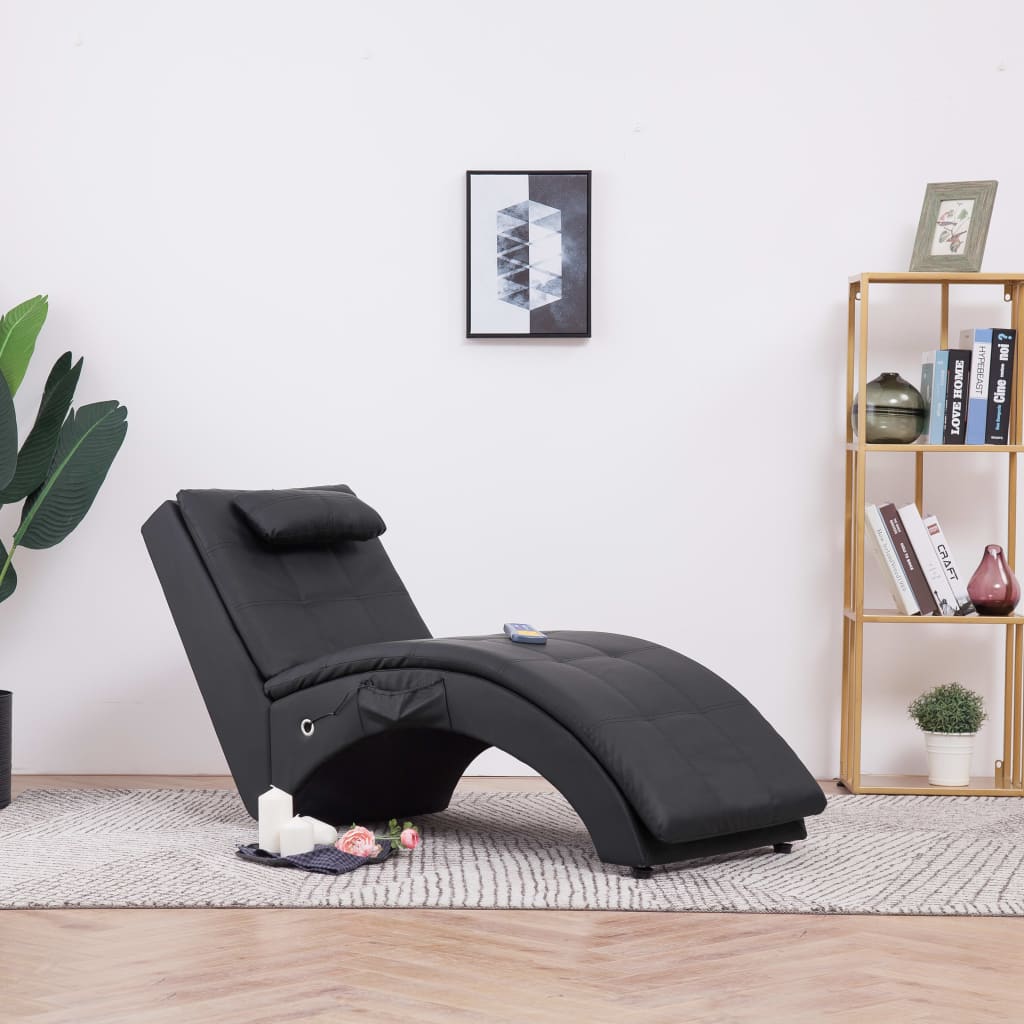 Chaiselong Med Massagefunktion Pude Kunstlæder