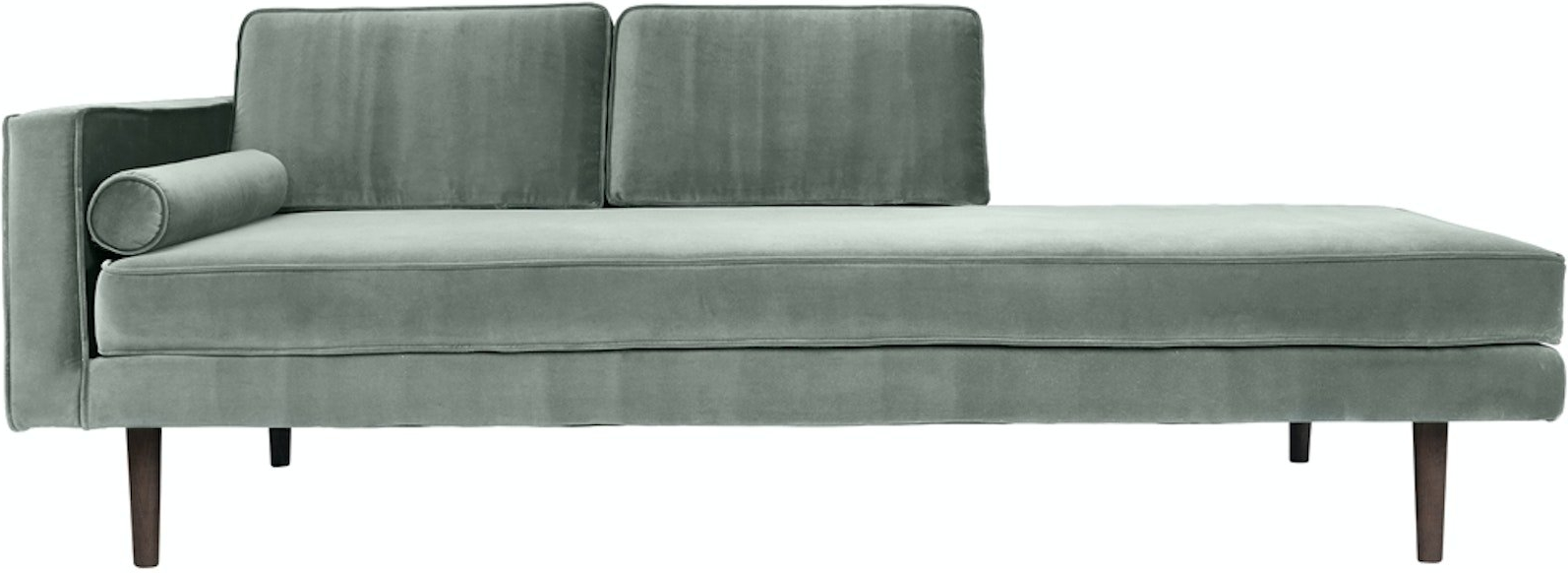 Chaiselong Sofa Broste Copenhagen Wind 100 Polyester Velour Grøn B88 L200 H74