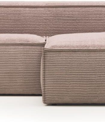 Chaiselong Sofa Højrevendt Kave Home Blok 240x174 Lyserød Corduroy Stof