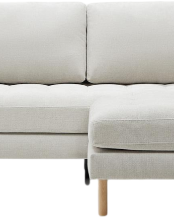 Chaiselong Sofa Højrevendt Kave Home Debra Grå Chenillestof Med Ben Bøgetræ Plet Vandafvisende