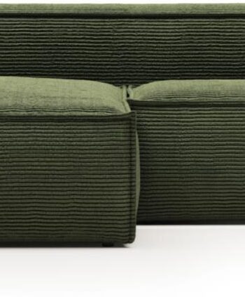 Chaiselong Sofa Kave Home Blok Fløjl Grøn Venstrevendt 240x174