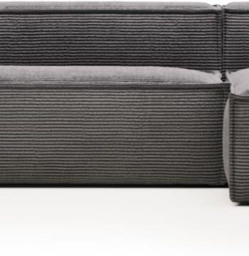 Chaiselong Sofa Kave Home Blok Grå Fløjl Højrevendt H69b174l330cm